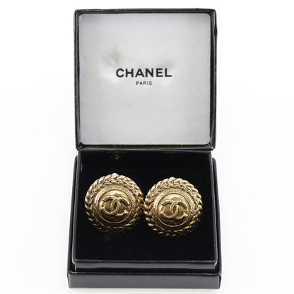 CHANEL Earring Plated Gold gold vintage COCO Mark Women Used Authentic