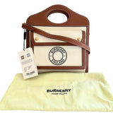 BURBERRY Handbag 2WAYShoulder Pocket bag Canvas, Calfskin Brown Women Used Authentic