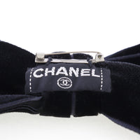 CHANEL Brooch ribbon Velor black Women Used Authentic