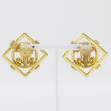 CHANEL Earring Plated Gold Women Used Authentic