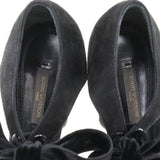 LOUIS VUITTON Sandals Suede black Women Used Authentic