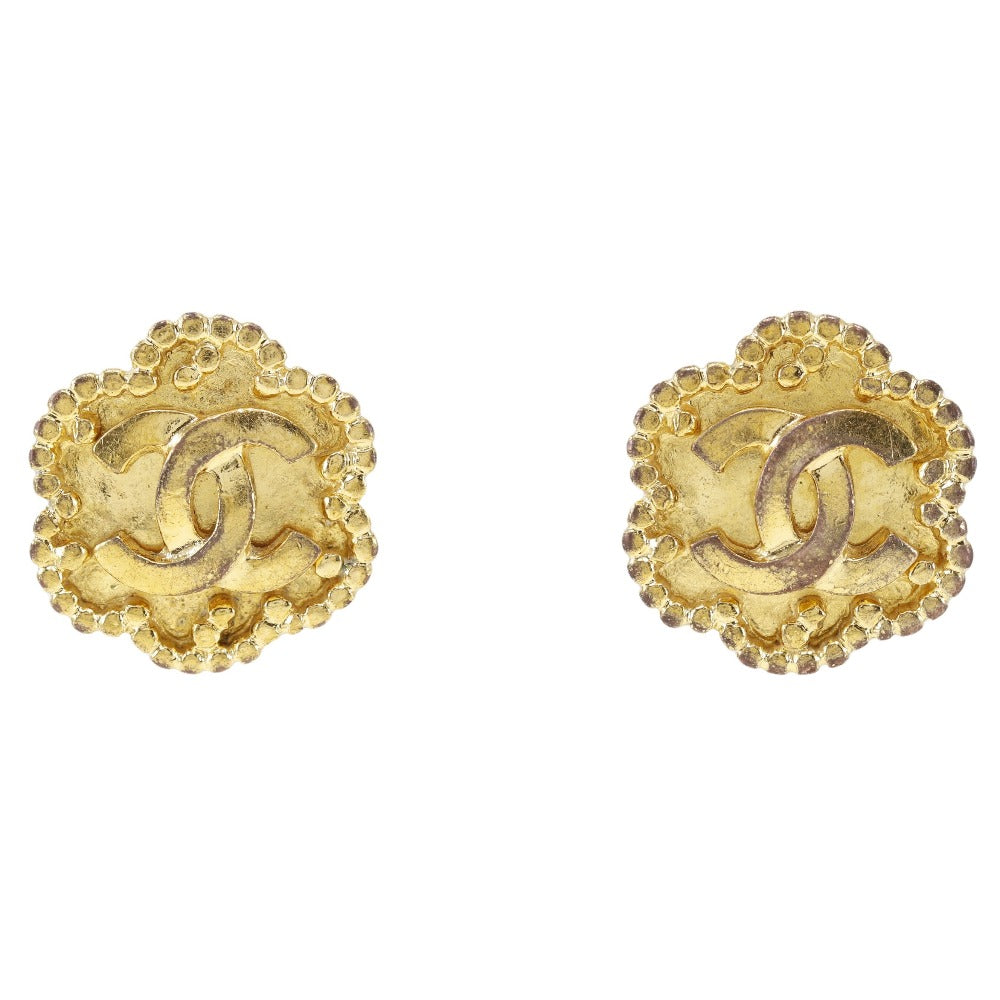 CHANEL Earring Plated Gold gold vintage Women Used Authentic