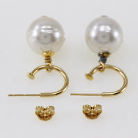 CHANEL Pierce Faux Pearl, Plated Gold gold Women Used Authentic