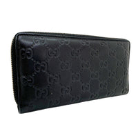 GUCCI Long Wallet Purse Zip Around Sima leather 307980 black unisex(Unisex) Used Authentic