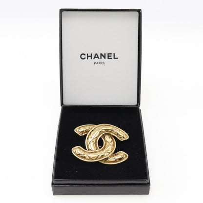 CHANEL Brooch Plated Gold gold Matrasse COCO Mark Women Used Authentic