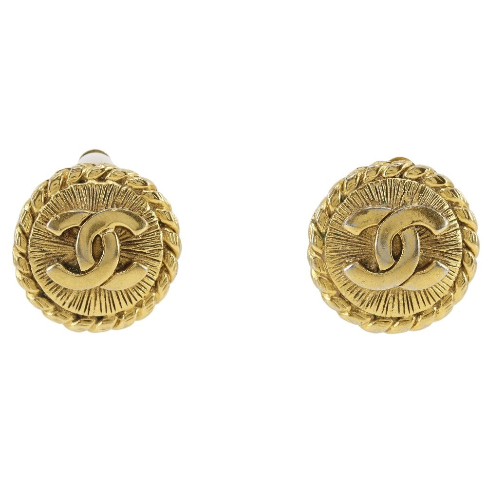 CHANEL Earring Plated Gold gold Women Used Authentic