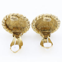 CHANEL Earring Plated Gold Women Used Authentic