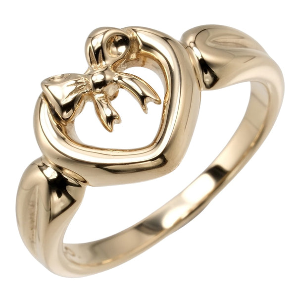 TIFFANY&Co. Ring Heart ribbon K18 yellow gold gold Women Used Authentic