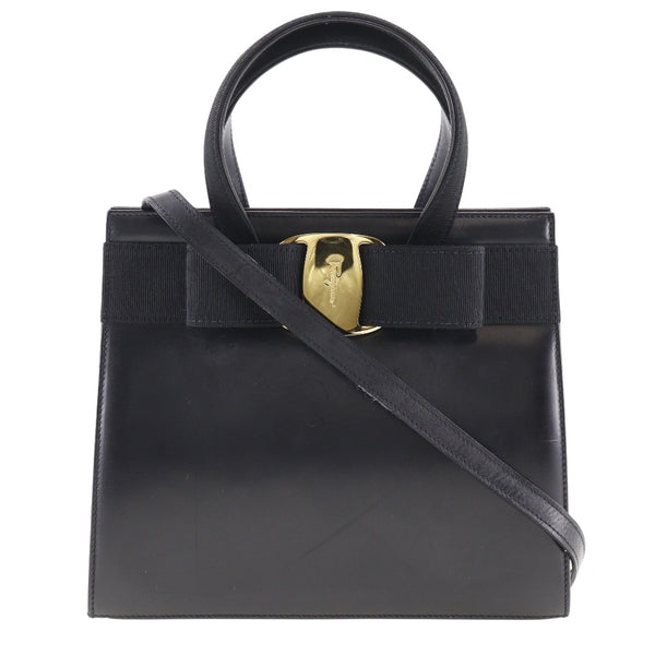 Salvatore Ferragamo Handbag 2WAYShoulder Vala Calfskin BA214178 Women Used Authentic