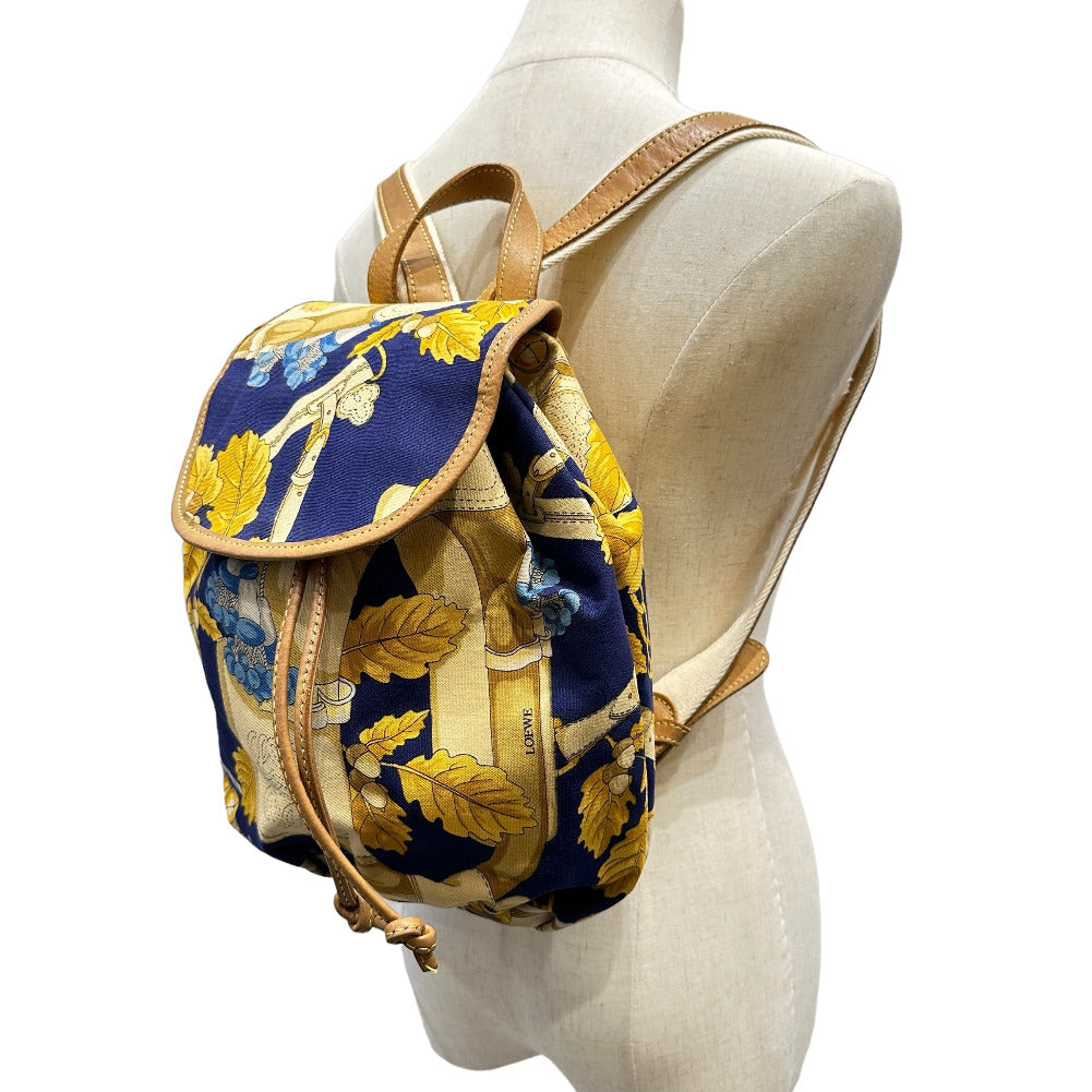 LOEWE Backpack canvas yellow Women Used Authentic