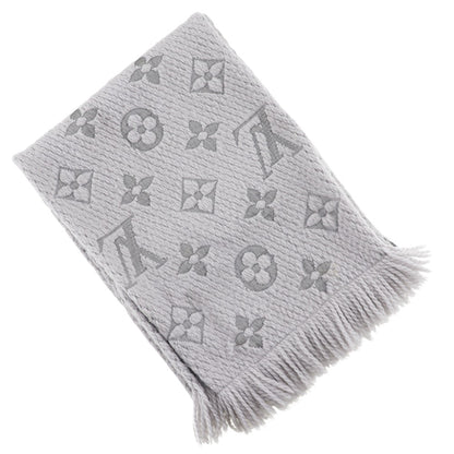 LOUIS VUITTON Scarf M74742 wool gray Escalp  Logo Mania Muffler unisex(Unisex) Used Authentic