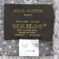 LOUIS VUITTON Scarf Monogram Escalp Logo Mania wool M74742 gray Women Used Authentic