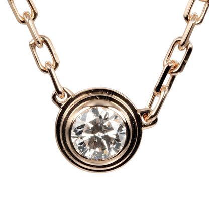 CARTIER Necklace K18 pink gold, diamond gold Top 0.2" Damour Diamant Leger SM Women Used Authentic