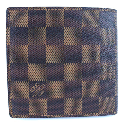 LOUIS VUITTON Bifold Wallet N61675 Damier canvas Brown Portefeuille Marco mens Used Authentic