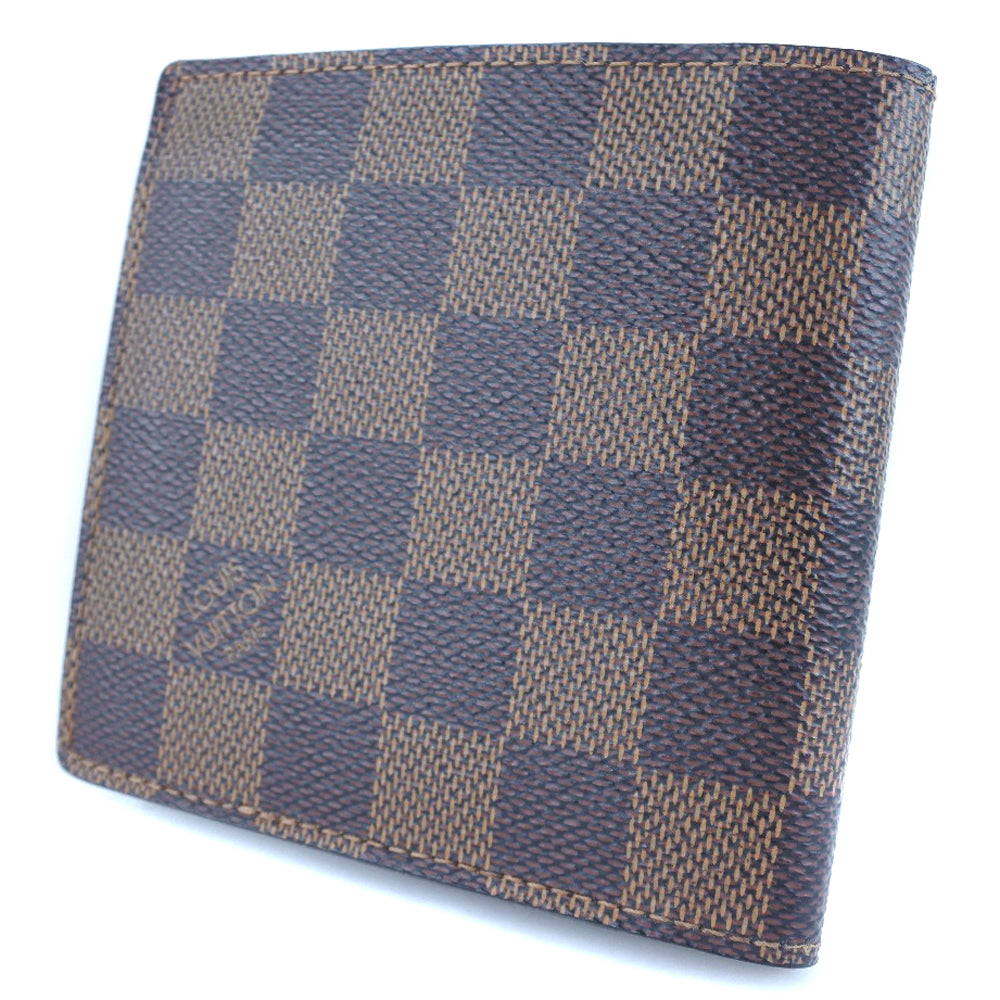 LOUIS VUITTON Bifold Wallet N61675 Damier canvas Brown Portefeuille Marco mens Used Authentic