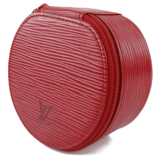 LOUIS VUITTON Pouch Jewelry case Ecran Bijoux Epi Leather M48227 Red Women Used Authentic