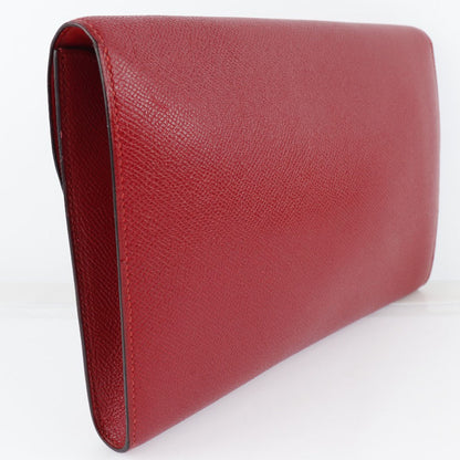 HERMES Clutch bag Epsom Red vintage H logo Women Used Authentic