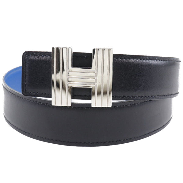 Hermes Belt Reversible Constance H Belt 65 Epsom, Box Calf Black / Blue Women Usada Auténtica