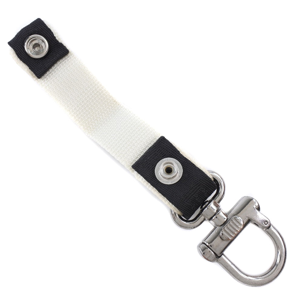 CHANEL key ring Nylon canvas, metal Black / white Bag charm Sports line COCO Mark unisex(Unisex) Used Authentic