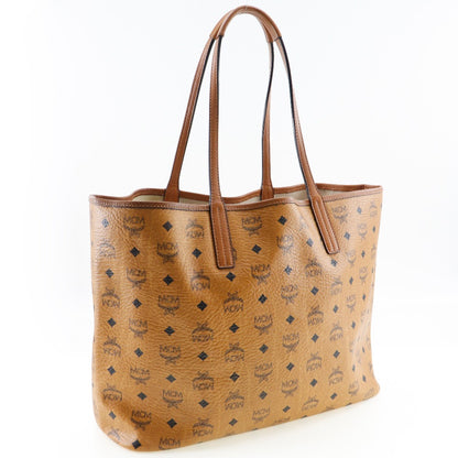 MCM Tote Bag PVC coated canvas Brown Women Used Authentic