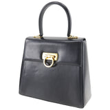 Salvatore Ferragamo Handbag Gancini Calfskin AT-21 0536 black Women Used Authentic