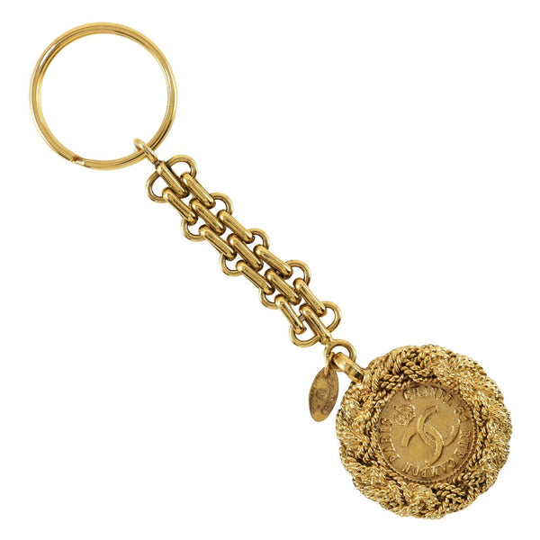CHANEL key ring Bag charm Key ring COCO Mark Plated Gold gold Women Used Authentic