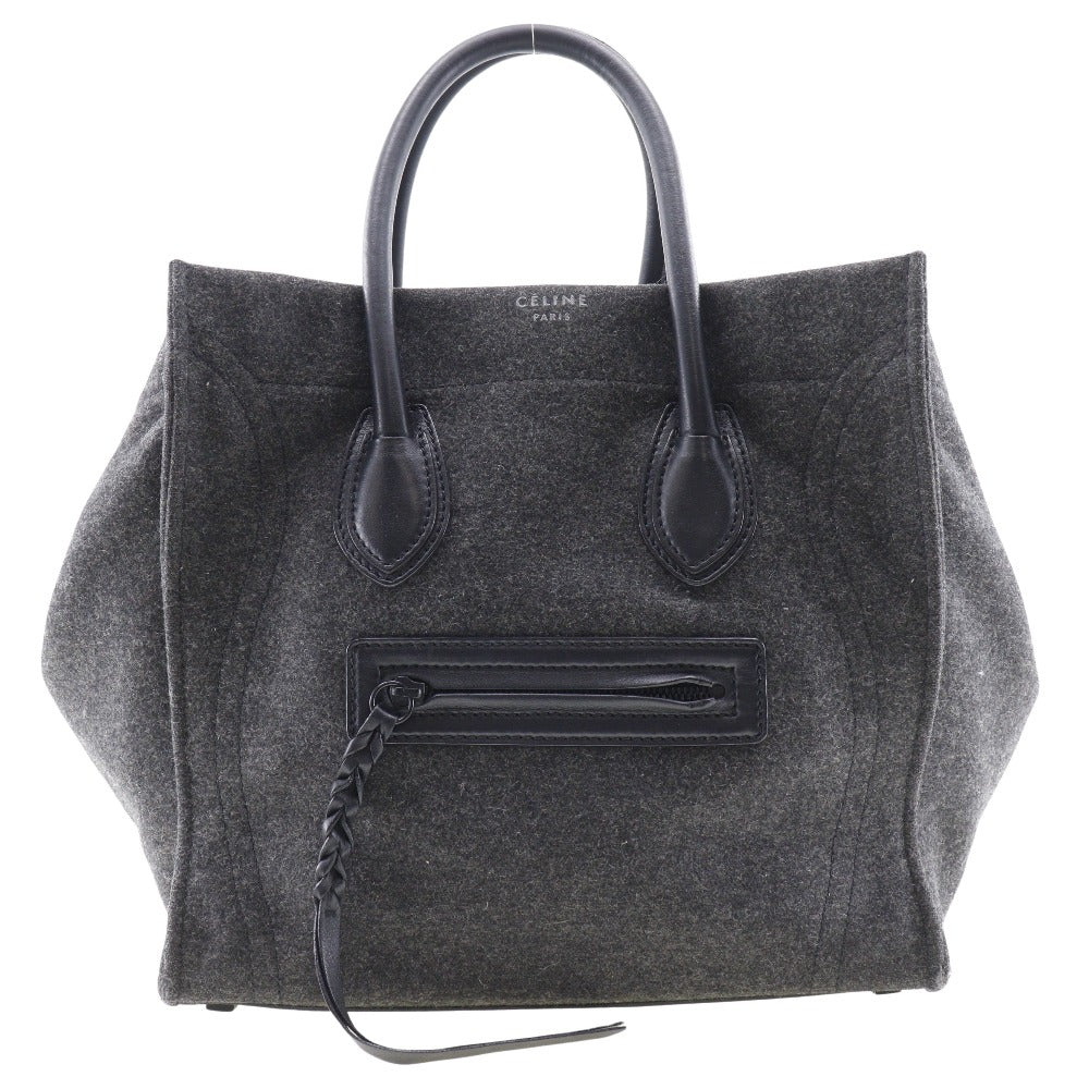 CELINE Tote Bag felt gray Luggage phantom Women Used Authentic