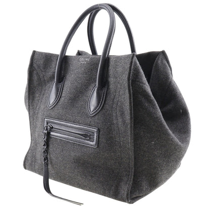 CELINE Tote Bag felt gray Luggage phantom Women Used Authentic