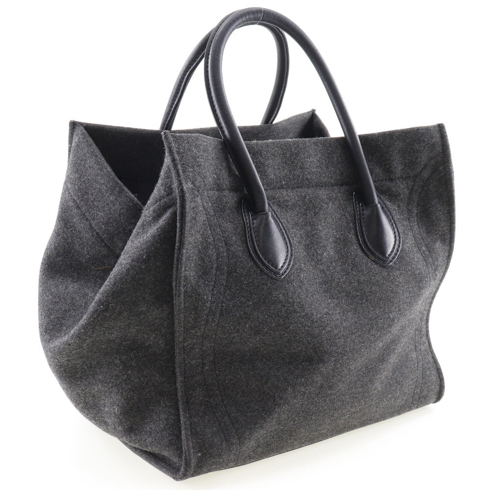 CELINE Tote Bag felt gray Luggage phantom Women Used Authentic