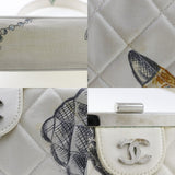 CHANEL Handbag canvas white Women Used Authentic