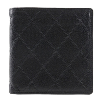 CHANEL Bifold Wallet Caviar skin black Women Used Authentic