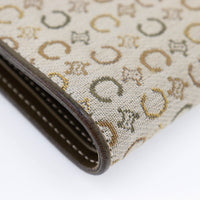 CELINE Bifold Wallet canvas khaki Women Used Authentic
