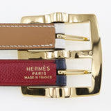 HERMES belt reversible Courchevel, Swift multicolor Women Used Authentic