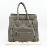 CELINE Tote Bag Luggage mini leather gray Women Used Authentic