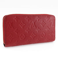 LOUIS VUITTON Long Wallet Purse Zippy wallet Monogram Ann Platt M61865 Red Women Used Authentic