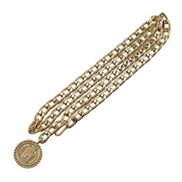 Donne oro oro a cinghia della cintura a cinghia Chanel usate autentiche