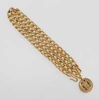 Donne oro oro a cinghia della cintura a cinghia Chanel usate autentiche