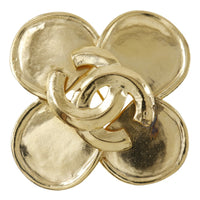 CHANEL Brooch Clover Plated Gold gold Women Used Authentic