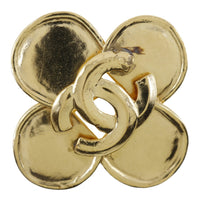 CHANEL Brooch Clover Plated Gold gold Women Used Authentic