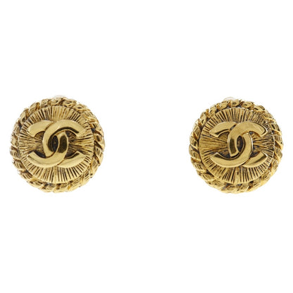 CHANEL Earring Plated Gold gold COCO Mark Women Used Authentic