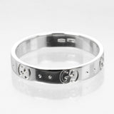 GUCCI Ring GG icon K18 white gold Silver mens Used Authentic