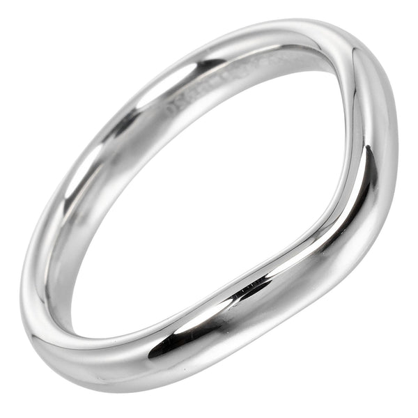 TIFFANY&Co. Ring 0.1" model Curved band Pt950Platinum Silver Women Used Authentic
