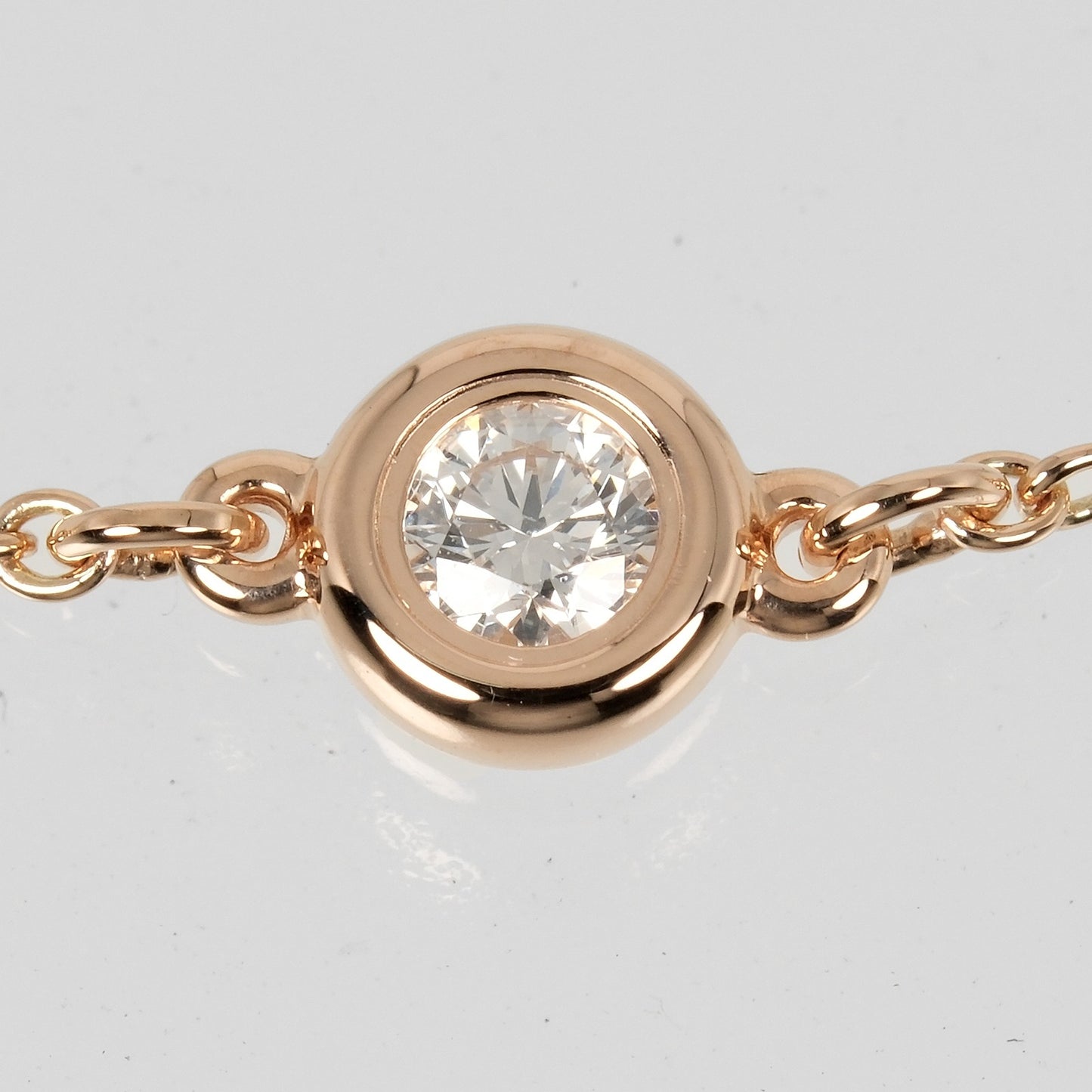 TIFFANY&Co. bracelet K18 pink gold, diamond gold By the yard Women Used Authentic