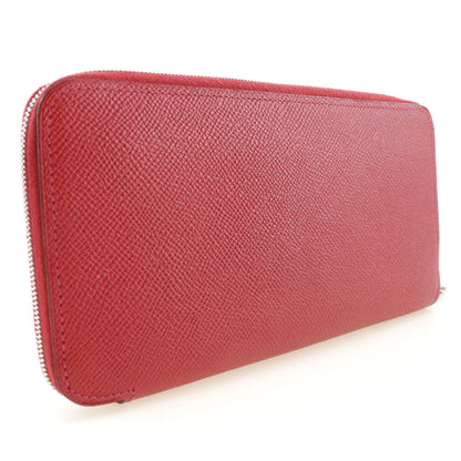 HERMES Long Wallet Purse Epsom, Silk Red-purple azap silk in long Women Used Authentic