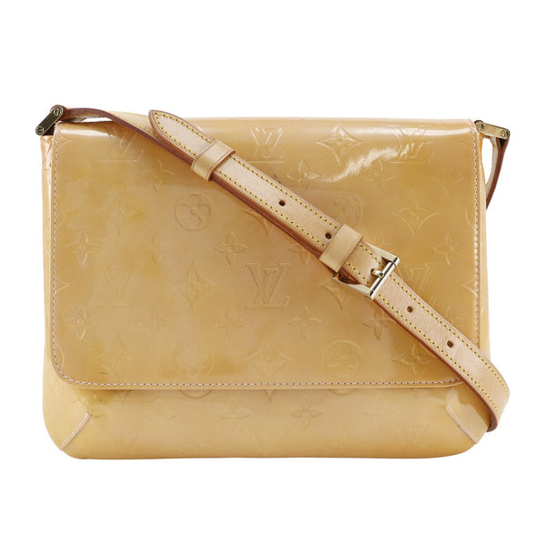LOUIS VUITTON Shoulder Bag Thompson Street Monogram Vernis M91070 Cream yellow Women Used Authentic