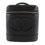 CHANEL Handbag Vanity Caviar skin black Women Used Authentic