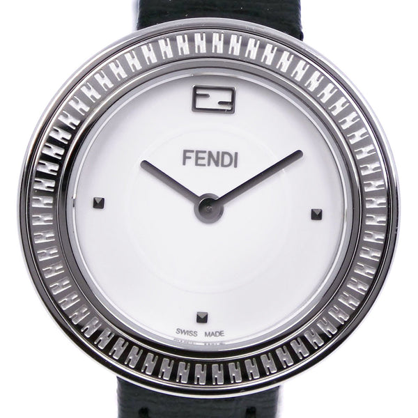 FENDI Watches Quartz my way Stainless Steel,Leather 35000S black Dial color:White Women Used Authentic