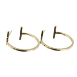 TIFFANY&Co. Pierce K18 yellow gold gold T hoop medium Women Used Authentic