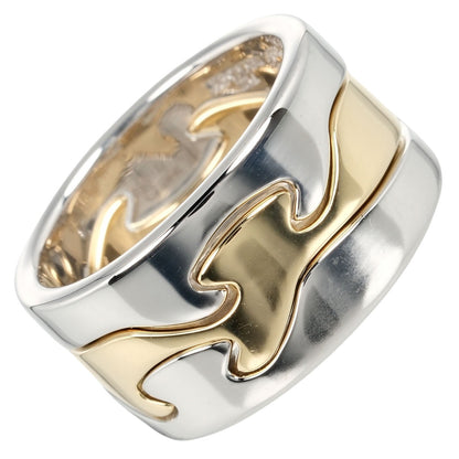 Georg Jensen Ring K18 Yellow Gold, K18 White Gold Silver Fusion Triple Women 48 Used Authentic