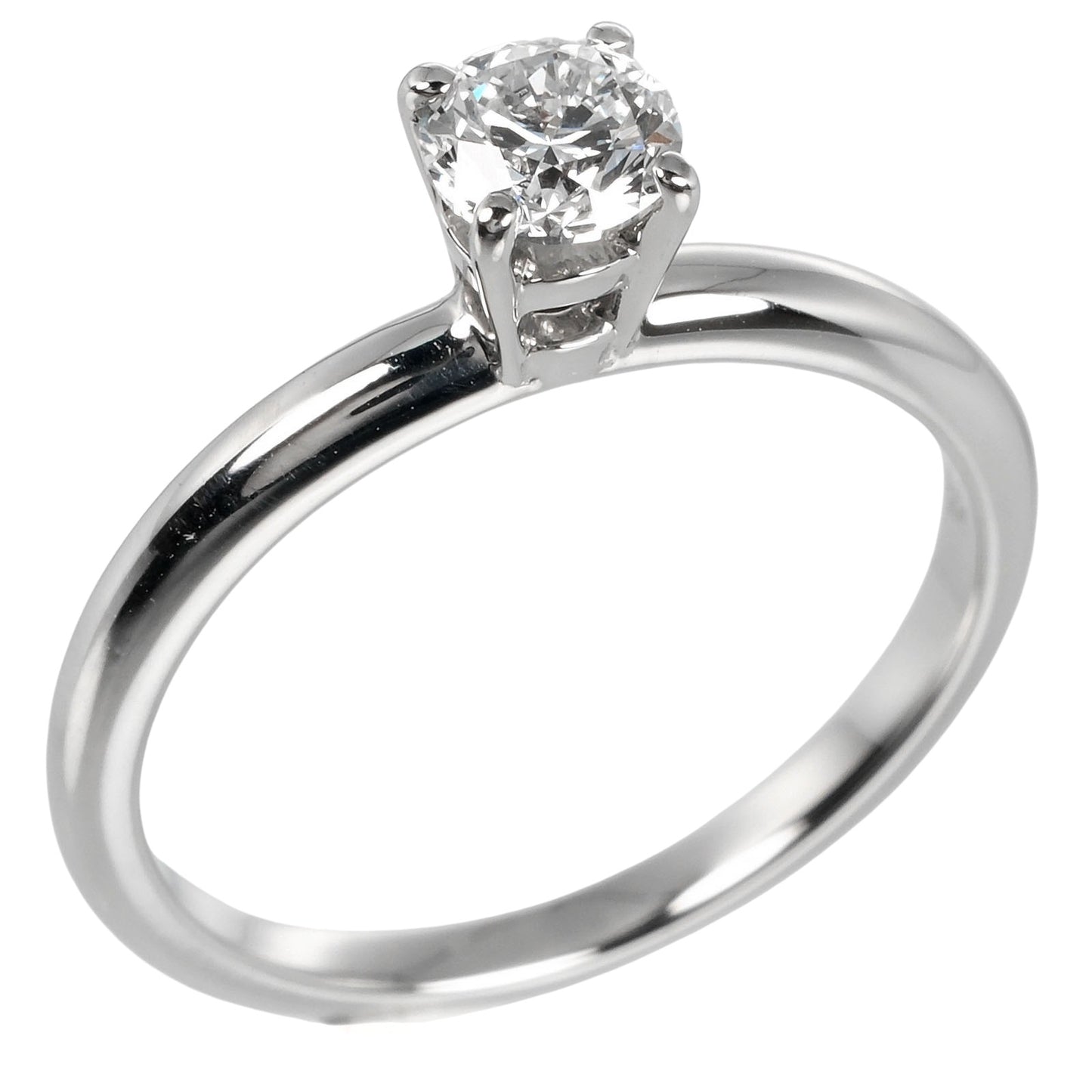 BVLGARI Ring 0.30ct VS1/H/2EX/VG Pt950Platinum, Diamond Silver Rome Amor Women Used Authentic